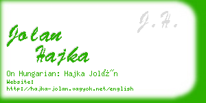 jolan hajka business card